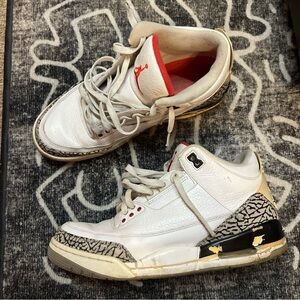 2011 release Jordan White Cement Retro 3s, size 9.5
